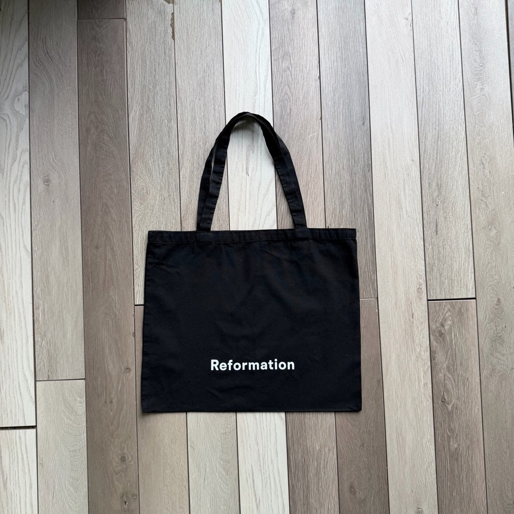 Reformation Black Cotton Tote Bag